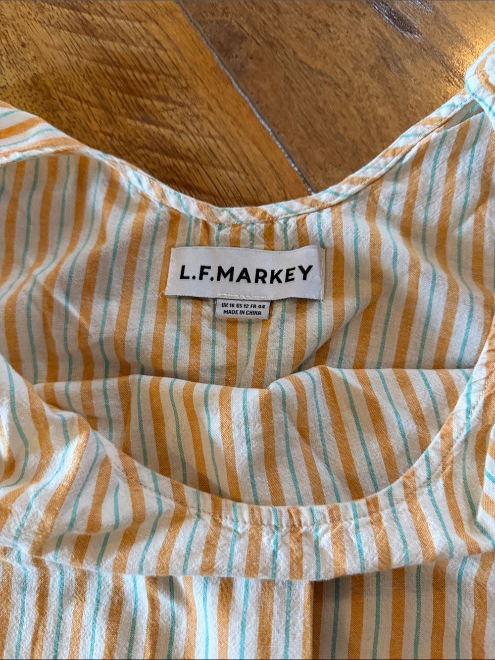 L F Markey Shift Dress 10 Citrus Stripe - Picture 14 of 16